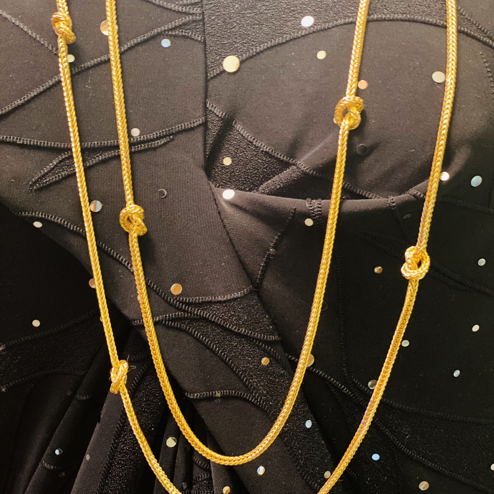 Avon Gold Double Strand Necklace with Knotted Details - Picture 6 of 9